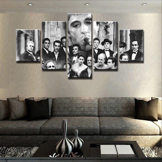 Scarface Al Pacino 5 Pieces Canvas Wall Art Poster Print Home Decor