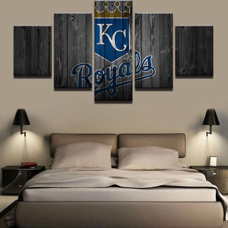 Kansas City Royals Sport 5 Panel Canvas Art Wall Decor Houston - Kansas City Royals Home Decor