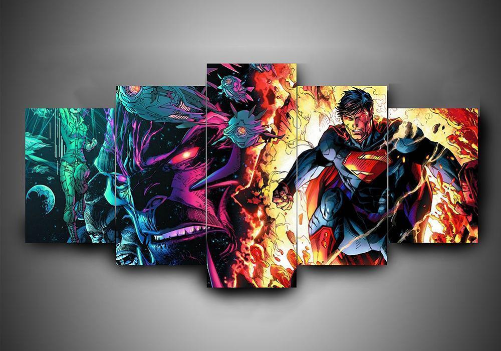 Superman art print poster canvas decoration 5 pieces 