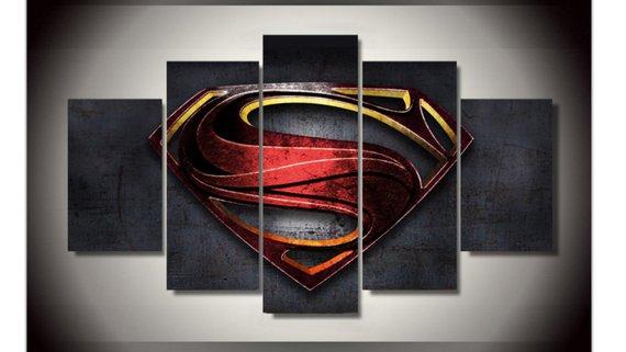 Superman art print poster canvas decoration 5 pieces